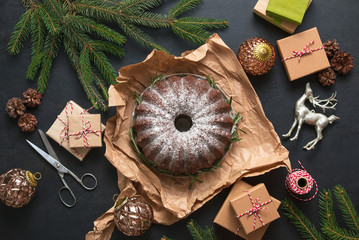 Christmas gifts packing concept