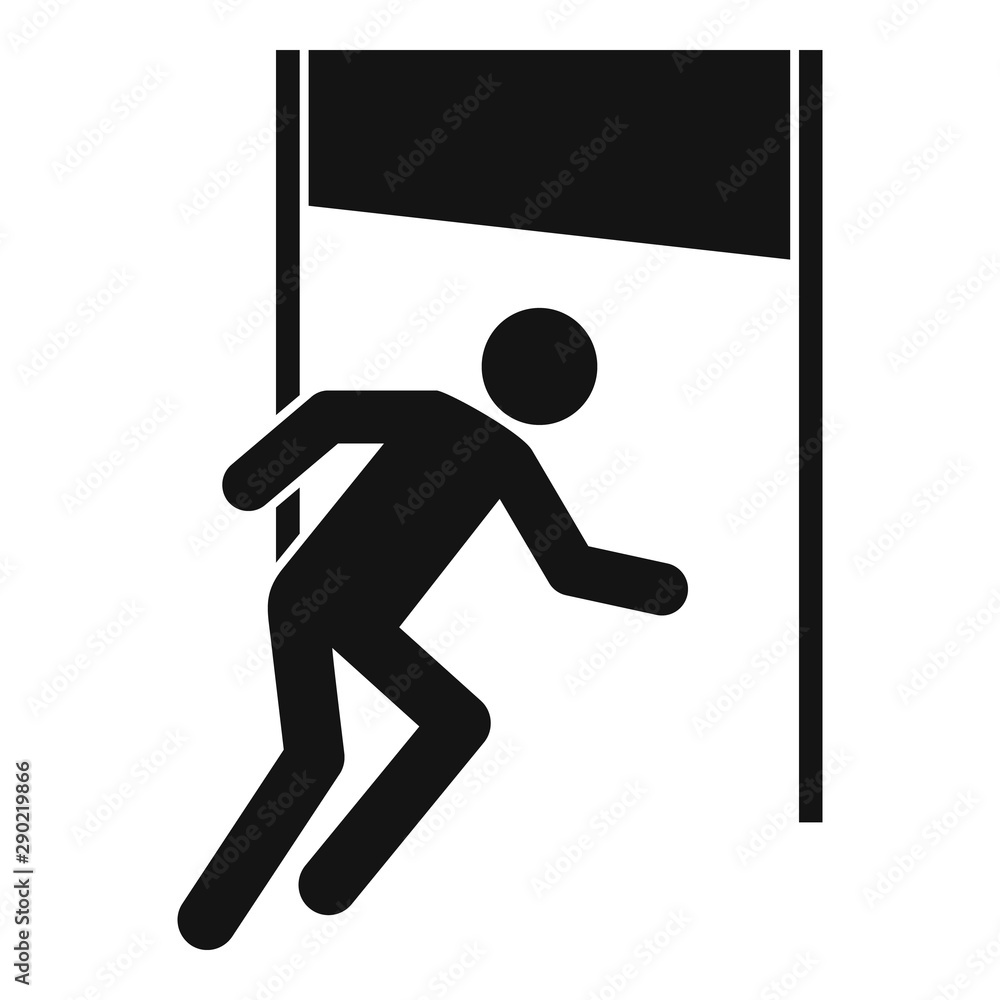 Aufkleber man running finish line icon. simple illustration of man running finish line vector icon for web des