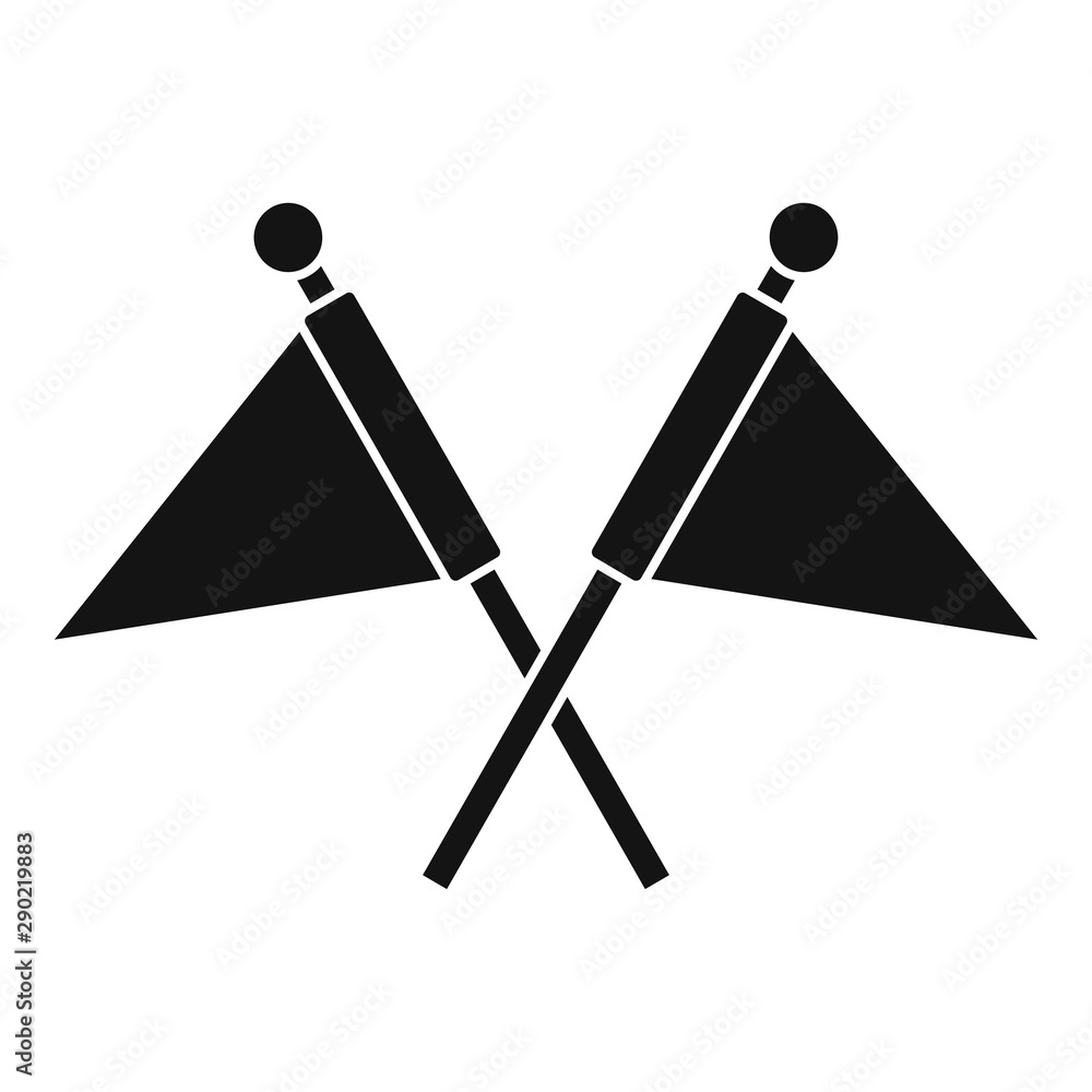 Poster crossed flags icon. simple illustration of crossed flags vector icon for web design isolated on whit