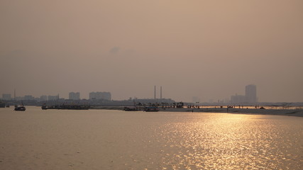 Obraz premium Ancol beach in the afternoon before sunset