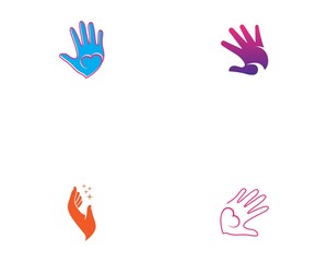 Hand care logo template vector creative design