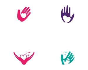 Adoption and community care Logo template vector icon