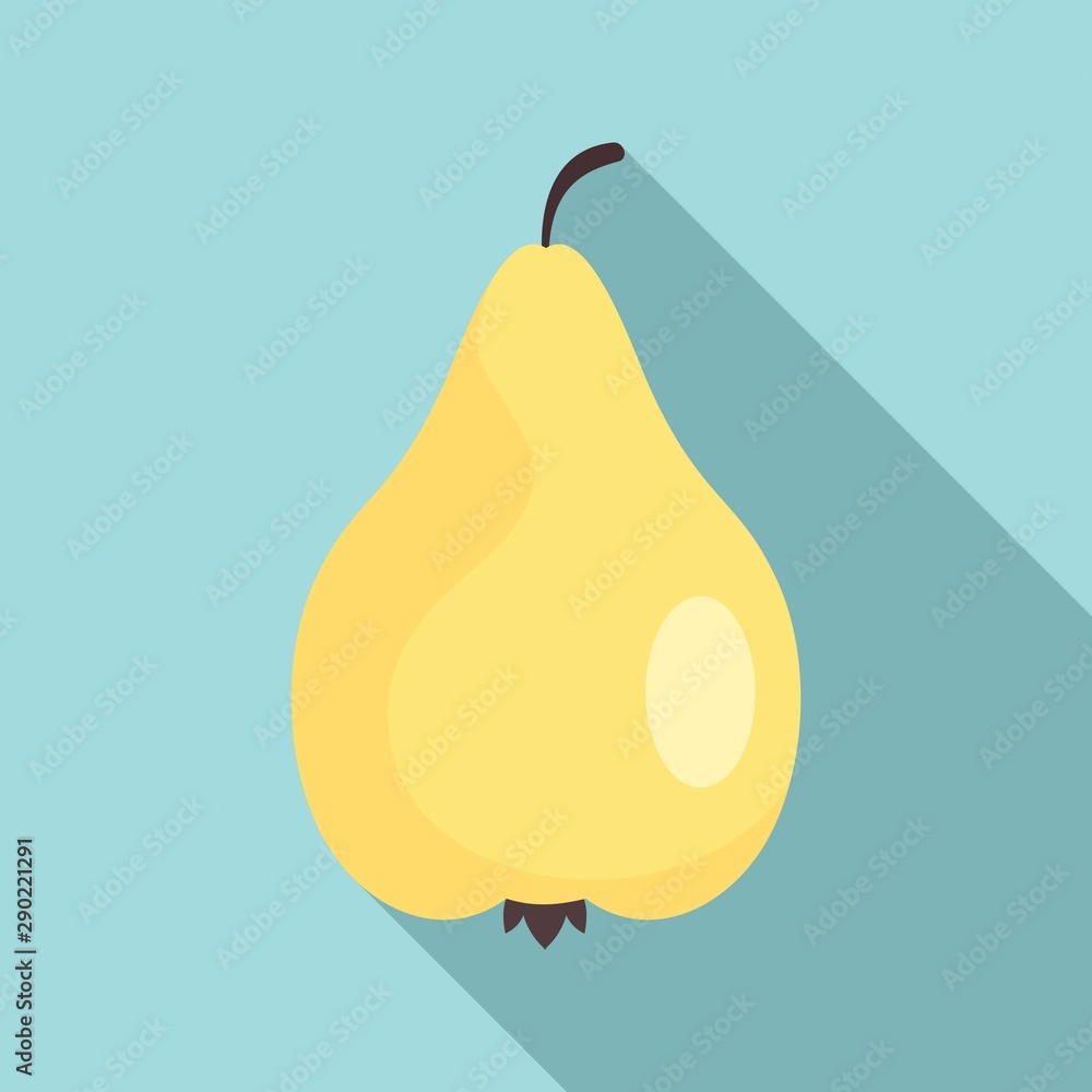 Poster pear icon. flat illustration of pear vector icon for web design
