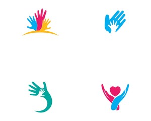 Adoption and community care Logo template vector icon