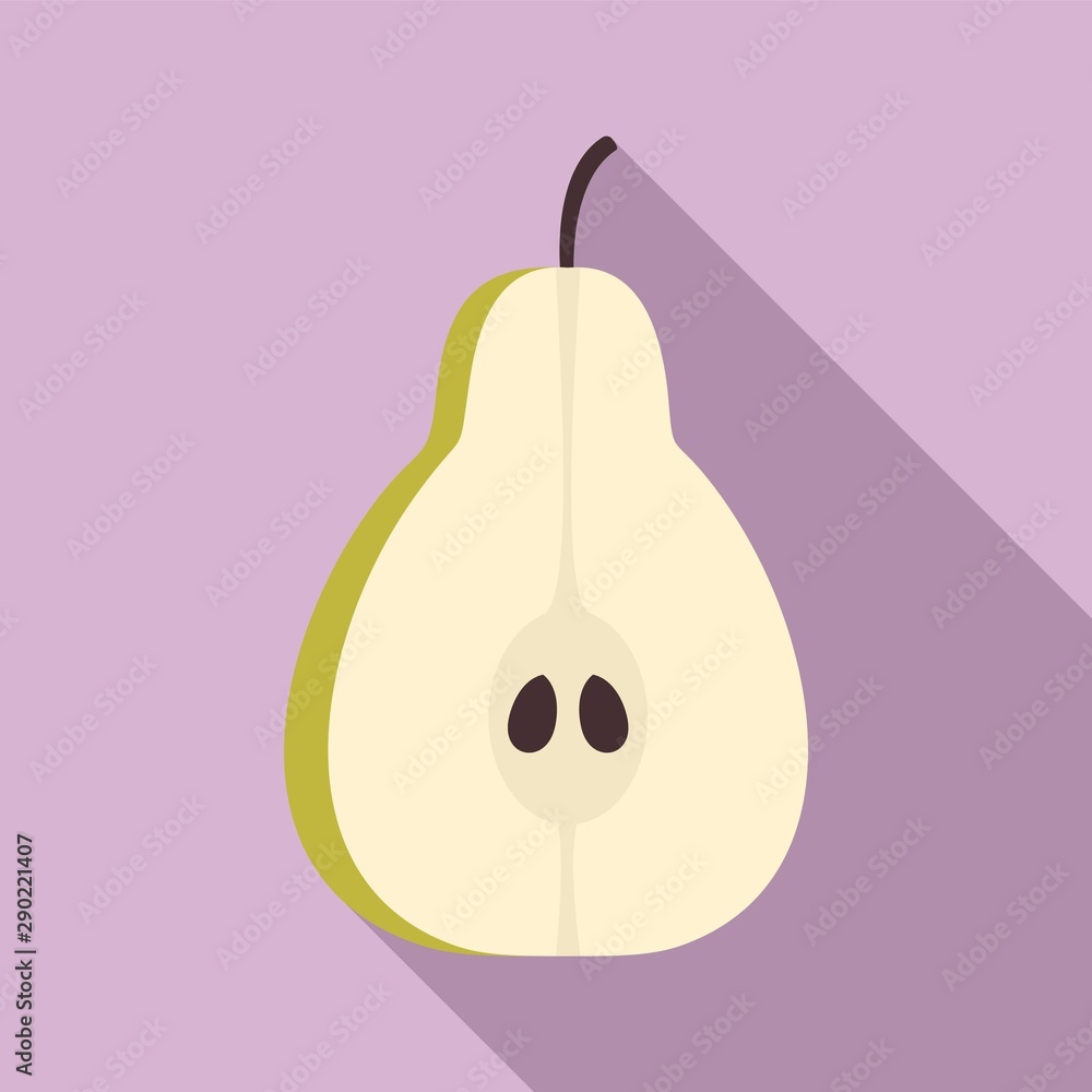 Poster half pear icon. flat illustration of half pear vector icon for web design