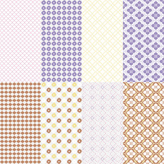 和風　伝統柄風　シームレスパターン　8種セット