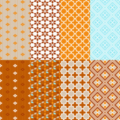 和風　伝統柄風　シームレスパターン　8種セット