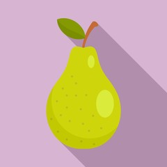 Autumn pear icon. Flat illustration of autumn pear vector icon for web design