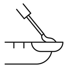 Finger spa nail polish icon. Outline finger spa nail polish vector icon for web design isolated on white background