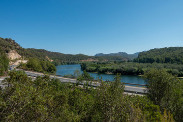 The Ebro river next to the greenway of Tarragona