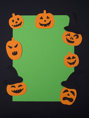 Green square frame for celebrating Halloween party.