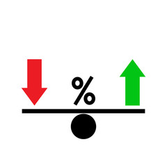 Seesaw. Rating fluctuation concept