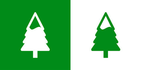 Logotipo con árbol abstracto con ramas con punta en espacio negativo en verde y blanco