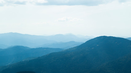 Old and beautiful Carpathian mountains. View from the Black Mountain