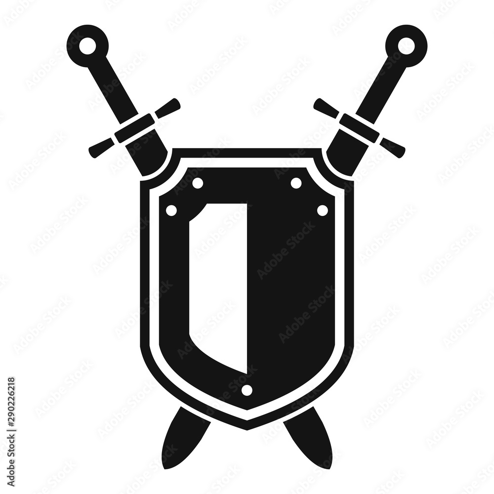 Poster shield knight icon. simple illustration of shield knight vector icon for web design isolated on whit