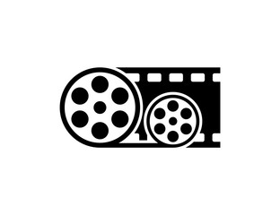 Film reel isolated icon on a white background.