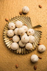 Semolina / Rawa/ Rava Laddu or Laddoo Or Ladu Laddu, a popular sweet dish from Maharashtra, India