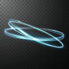Blue glowing shiny spiral lines abstract light speed and shiny wavy trail - 290227661