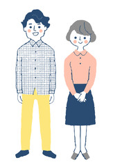 若いカップル１  全身　ピンク