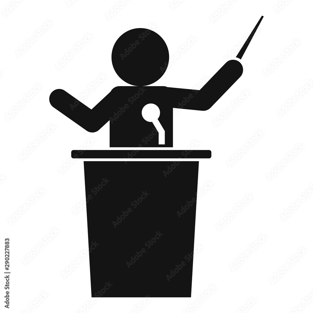Aufkleber speaker lecture icon. simple illustration of speaker lecture vector icon for web design isolated on 