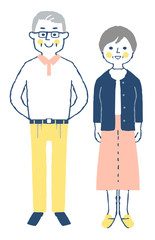 シニア夫婦１　全身　ピンク