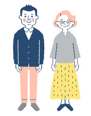 シニア夫婦３　全身　ピンク