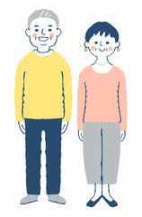 シニア夫婦４　全身　ピンク