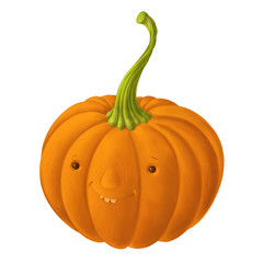 Cartoon pumpkin. Illustration on a white background. Isolated element, is perfect for invitations, greeting cards.