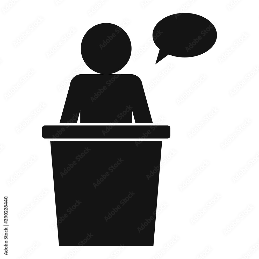 Poster student speaker icon. simple illustration of student speaker vector icon for web design isolated on 