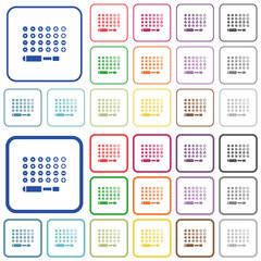 Set of screwdriver bits outlined flat color icons