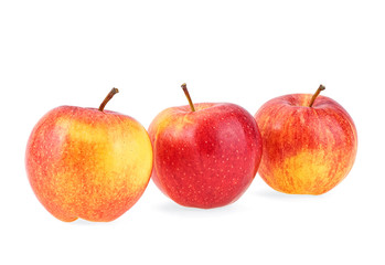Three apples isolated on a white background