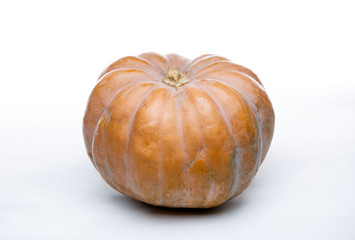 Orange pumpkin on white isolated background