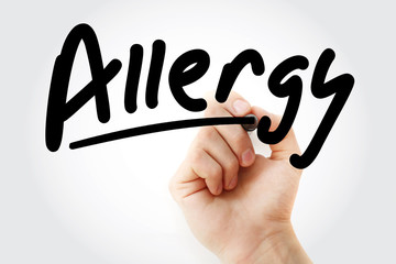 Allergy text with marker