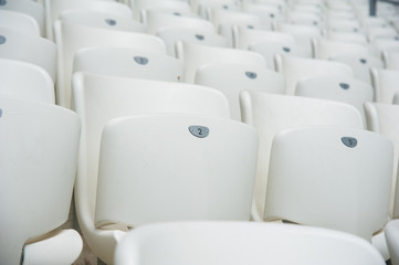 Fototapeta premium Empty white seats in stadium