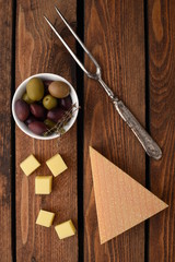 Cheese on the wooden background