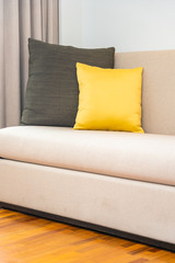 Comfortable pillow on sofa decoration interior