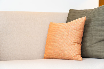 Comfortable pillow on sofa decoration interior