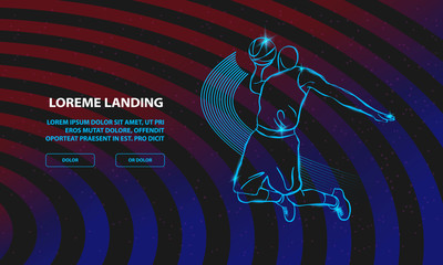 Basketball Slam dunk by Basketball Player. Vector Sport Background for Landing Page Template. © leographics