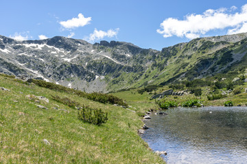 Fototapeta na wymiar Small lake near The Fish Lakes, Rila mountain, Bulgaria