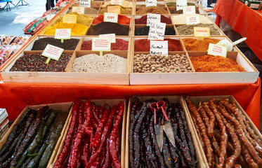 food market in Turkey. Alanya friday bazaar