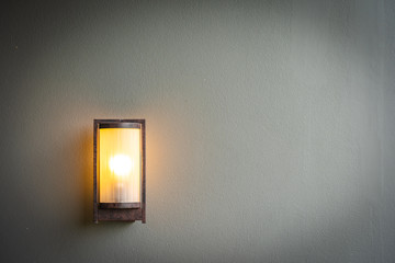 Light lamp on wall decoration