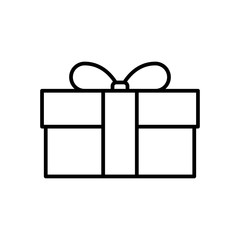 Gift box flat icon on white background, vector illustration