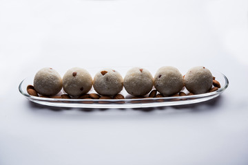 Semolina / Rawa/ Rava Laddu or Laddoo Or Ladu Laddu, a popular sweet dish from Maharashtra, India