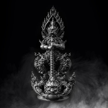 Thai Amulet, Thao Wes Suwan Bronze Statue. Worship for Fortune money and Prosperity