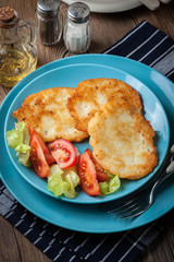 Crispy fried homemade potato pancakes.