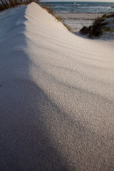 Sand ridge formation on the beach 