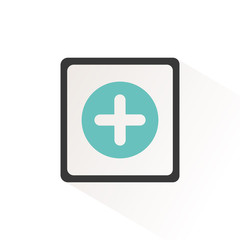 Fototapeta premium Pharmacy sign. Flat cross icon with beige shade. Vector illustration