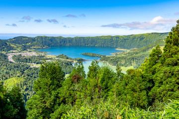 Fototapeta na wymiar Classic View of Seven Cities, Azores