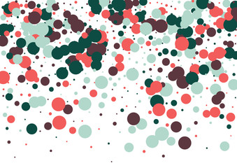 Festive color round confetti background. Abstract frame confetti texture for holiday, postcard, poster, website, carnivals, birthday and children's parties. Cover confetti mock-up. Wedding card layout