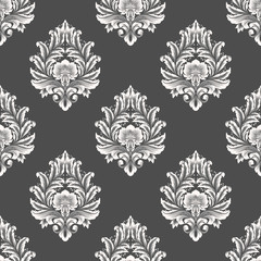 Vector damask seamless pattern background. Classical luxury old fashioned damask ornament, royal victorian seamless texture for wallpapers, textile, wrapping. Exquisite floral baroque template.